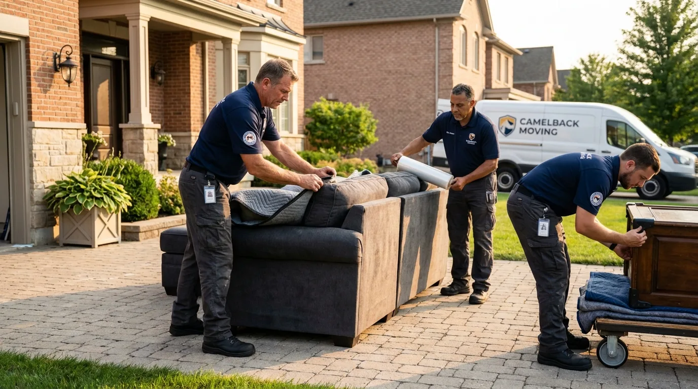 Large estate moving crew wrapping furniture in Prosser, WA