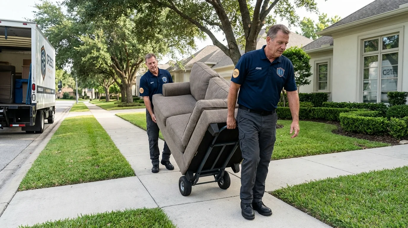 Local residential moving crew loading furniture in Prosser, WA